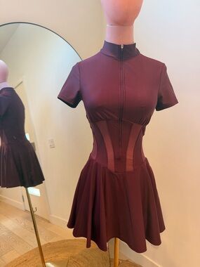 11NIL M London Corset Active Dress in Wine